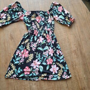 VELVET TORCH Womens Floral PUFF Sleeve Midi Dress Size M‎ NWOT SOFT